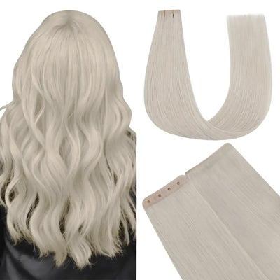 Fullshine Hair platinum blonde virgin hair butterfly weft for seamless natural look