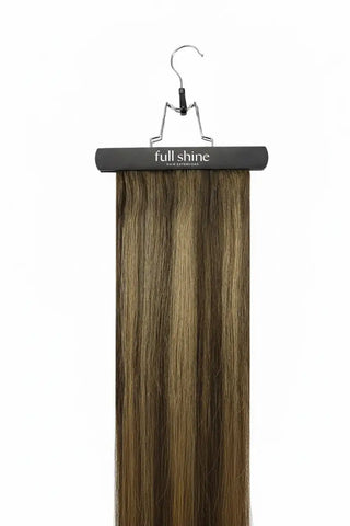 Protect your Full Shine Hair Extensions from dust and damage with the dustbag and holder, designed to keep them clean, safe, and ready to wear.