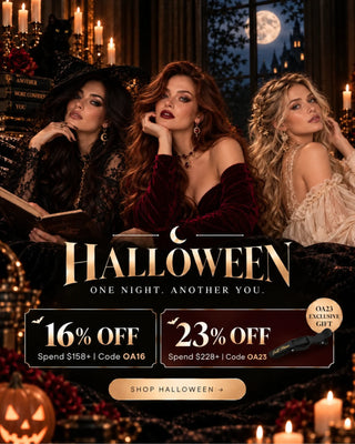 Full Shine Halloween hair gift promotion featuring human hair extensions and toppers with a special gift for qualifying purchases during the Halloween campaign.