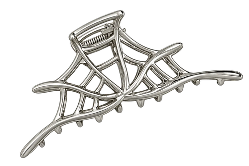Silver-tone spiderweb hair claw Halloween gift