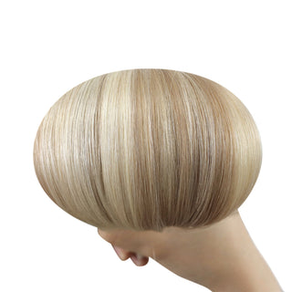 Full Shine injection tape in blonde lowlights virgin hair extensions designed for professional salon styling and seamless blending.