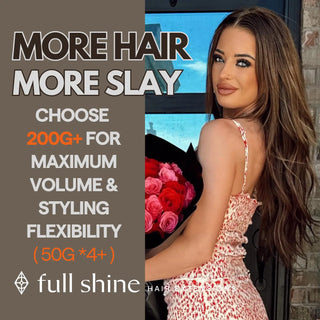 Full Shine injection tape in brown balayage hair extensions designed for professional salon styling and natural blending.