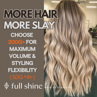 Full Shine injection tape in brown to blonde balayage hair extensions designed for professional styling and seamless blending.