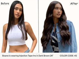 Full Shine injection tape in virgin hair extensions made with premium human hair for professional salon installation and styling.