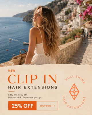 Full Shine invisible clip in hair extensions provide natural length volume and easy styling