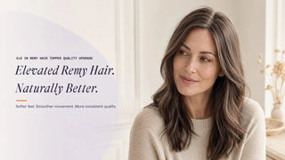 Full Shine large mono base hair topper providing a natural blend with existing hair.