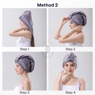 Full Shine plush microfiber hair towel provides fast water absorption with a soft and fluffy texture.