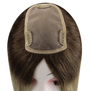 Full Shine medium base mono hair topper for women featuring a lightweight design and natural hair movement.