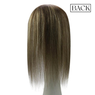 Full Shine mono base brown hair topper with a realistic parting area.