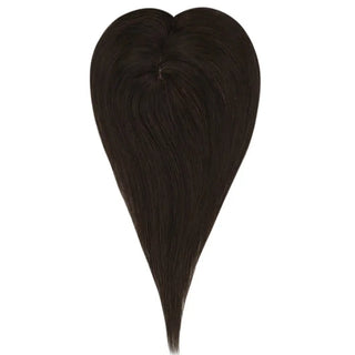 Full Shine off black Remy hair topper can be styled easily for natural everyday hairstyles.