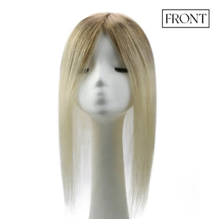 Full Shine ombre blonde hair topper for women blends naturally with existing hair for a seamless look.