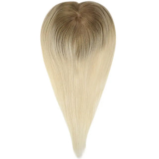 Full Shine ombre blonde Remy hair topper allows versatile styling with beautiful natural movement.