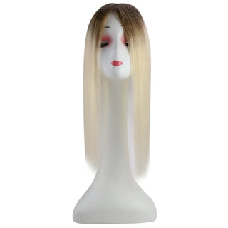 Full Shine ombre hair topper with virgin hair and a medium base design for dimensional color and natural volume.