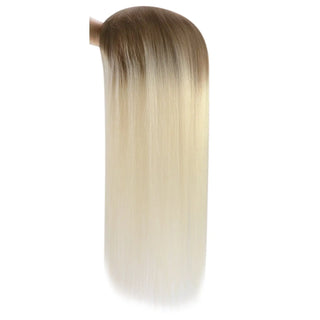 Full Shine ombre mono base hair topper with a realistic scalp appearance and natural-looking hair movement.