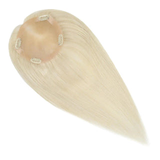 Full Shine platinum blonde full coverage hair topper adds volume while creating a natural-looking appearance.