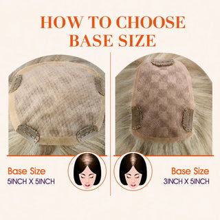 Full Shine platinum blonde mono base topper featuring realistic scalp appearance and comfortable coverage.