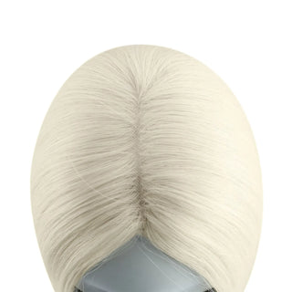 Full Shine virgin hair medium base topper in blonde with natural texture, realistic appearance, and seamless blending.