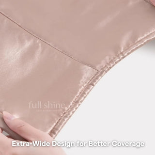 Full Shine satin hair towel wrap helps minimize friction and protect curly and wavy hair from frizz.