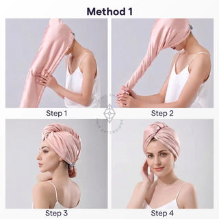 Full Shine ultra-soft hair wrap towel gently dries wet hair while improving comfort and reducing breakage.