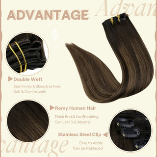 FullShine Remy human hair clip in extensions designed for natural volume and easy daily wear.