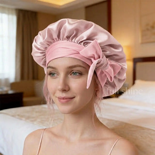 Full Shine stretch sleep cap provides a secure and flexible fit for curly, thick, and long hair.