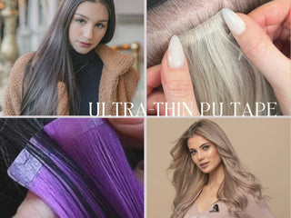 Full Shine virgin hair injection tape in hair extensions with a seamless design, providing natural blending and salon-quality results.
