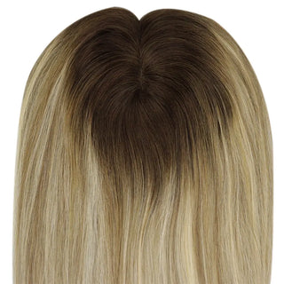 Full Shine virgin hair topper for women adding natural volume, thickness, and beautiful movement.