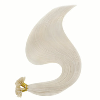 Discover the versatility of bleach blonde U Tip Hair Extensions, perfect for all hair types and offering a smooth, seamless application.