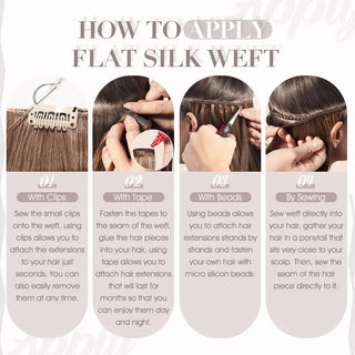 flat silk weft hair extensions