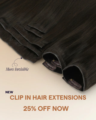 Invisible clip-in extensions for long, voluminous, luxury hair.