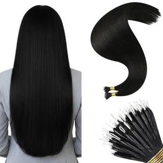 Add instant length and volume with Nano Hair Extensions, made from pure Remy human hair. Available in both natural straight and a subtle wave for a perfect blend with your hair.