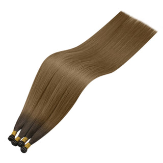 [New Color] Full Shine Best Virgin Hair Genius Weft Hair Extensions Balayage (#R3T8)-Virgin Genius Hair Weft-Full Shine