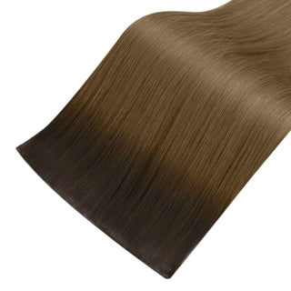[New Color] Full Shine Best Virgin Hair Genius Weft Hair Extensions Balayage (#R3T8)-Virgin Genius Hair Weft-Full Shine