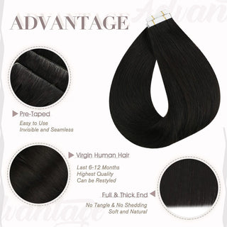 top black hair tape in extensions