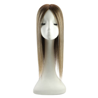 durable virgin hair topper, balayage brown clip in extensions, breathable base, full shine human hair, thinning hair coverage, high quality, lightweight hairpiece, natural look, seamless integration, comfortable wear, hair volume enhancement, real human hair, hair replacement, easy styling, women hair solution, hair confidence, hair transformation