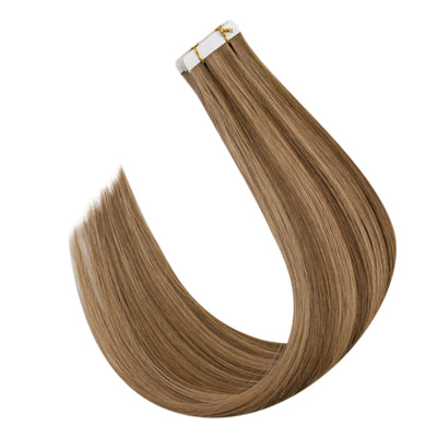 [US Only] Virgin Injection Tape in Hair Extensions Brown Highlights #P6/10