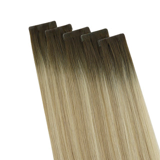virgin human hair tape in extensions for thin hair