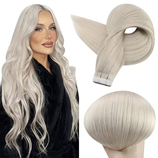 Full Shine Tape in Hair Extensions 100% remy Human Hair Ice Blonde (#1000)