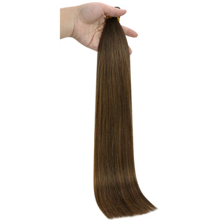 Full Shine Genius Weft Hair Extensions 100% Virgin Human Balayage (#DU)-Virgin Genius Hair Weft-Full Shine