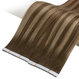 [SALE] Full Shine Flower Injection Tape in Extensions Virgin Human Hair Balayage Highlights (#4/27/4)