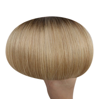 Full Shine Genius Weft Hair Extensions 100% Virgin Human Balayage  (#3/8/22)