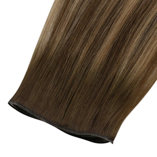 Full Shine Genius Weft Hair Extensions 100% Virgin Human Balayage (#BM)-Virgin Genius Hair Weft-Full Shine