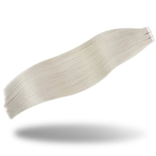 human hair tape in extensions white blonde