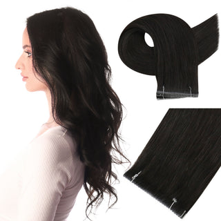[SALE] Full Shine Flower Injection Tape in Extensions Virgin Human Hair Off Black (#1B)