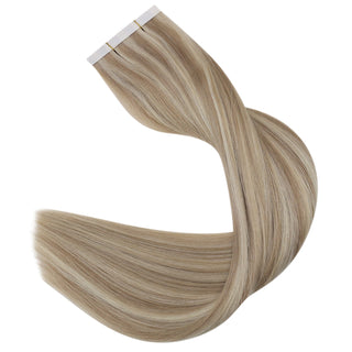 [SALE] Full Shine Flower Injection Tape in Extensions Virgin Human Hair Highlights(#P18/613)