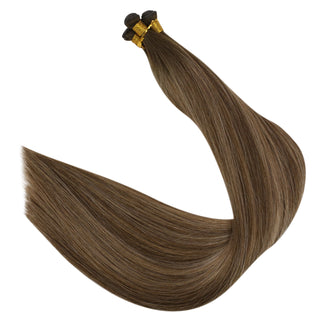 Full Shine Genius Weft Hair Extensions 100% Virgin Human Balayage (#BM)-Virgin Genius Hair Weft-Full Shine