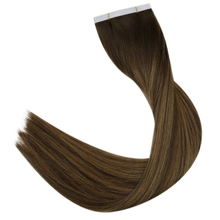 [SALE] Full Shine Flower Injection Tape in Extensions Virgin Human Hair Balayage(#DU)