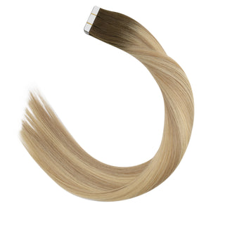 [SALE] Full Shine Tape in Hair Extensions 100% Virgin Human Hair Balayage (#4/10/16)