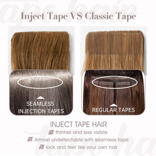 Full Shine Seamless Injection Tape in Extensions Virgin Human Hair Balayage Highlights (#1B/Silver/1B )