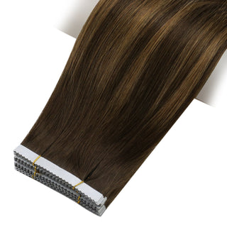 [SALE] Full Shine Flower Injection Tape in Extensions Virgin Human Hair Balayage(#2/8/2)